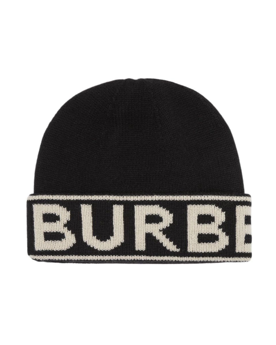Logo Knit Cashmere Beanie Hat